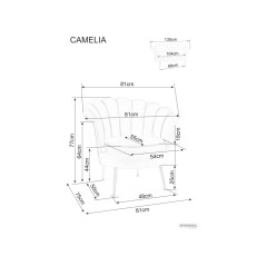 Sofa Camellia 2 Velvet - CAMELLIAV2BEZL