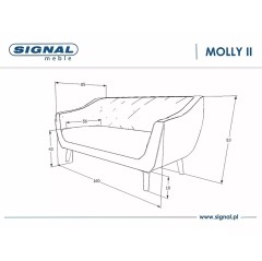 Sofa Molly 2 Velvet - MOLLY2V40CBE