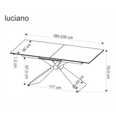 LUCIANO stół rozkładany, blat: niebieski marmur (2p1szt)