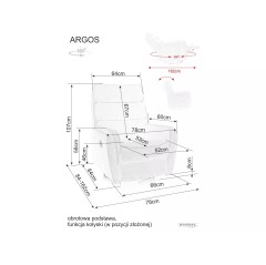 Fotel rozkładany Argos Velvet - ARGOSVBE