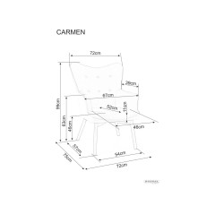 Fotel Carmen Raven - CARMENRACSZ15