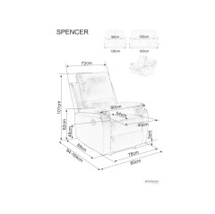 Fotel rozkładany Spencer 1 Raven - SPENCER1RASZ15