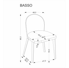 BASSO krzesło jasny orzech / tap: CREMONA 14 (beżowy)
