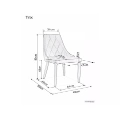 Krzesło Trix B Velvet - TRIXBVCGR