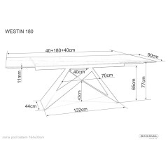 Stół Westin III Statuario Venato - WESTINIIIBC180