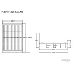 Łóżko Florencja - FLORENCJAB140