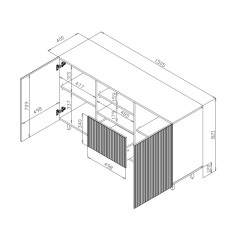 PAFOS KOMODA 150 2D1S CZARNY MAT/ CZARNY MAT