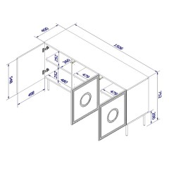 PALAZZO komoda 150 (4D) czarny mat/ dąb craft