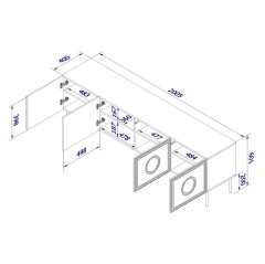 PALAZZO szafka RTV 200 (4D) czarny mat/ dąb craft