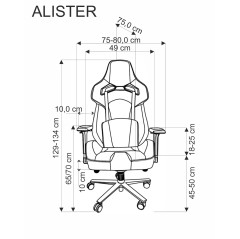 ALISTER fotel gabinetowy popielaty / czarny