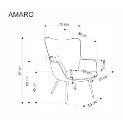 AMARO fotel wypoczynkowy, musztardowy (1p1szt)