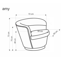 AMY fotel wypoczynkowy, kremowy / orzechowy (1p1szt)