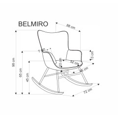 BELMIRO fotel wypoczynkowy z funkcją kołyski, popielaty (1p1szt)