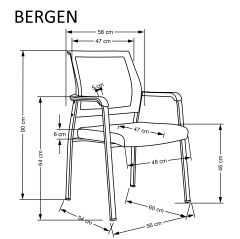 BERGEN fotel czarny (1p4szt)