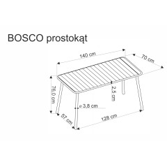 BOSCO stół prostokąt  czarny (1p1szt)