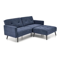 CORNELIUS sofa rozkładana z funkcją narożnika niebieska (1p1szt)