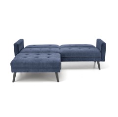 CORNELIUS sofa rozkładana z funkcją narożnika niebieska (1p1szt)