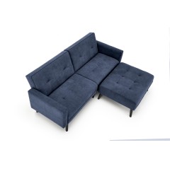 CORNELIUS sofa rozkładana z funkcją narożnika niebieska (1p1szt)