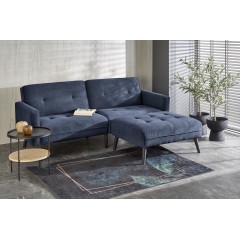 CORNELIUS sofa rozkładana z funkcją narożnika niebieska (1p1szt)