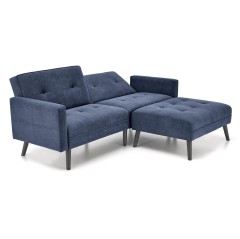 CORNELIUS sofa rozkładana z funkcją narożnika niebieska (1p1szt)