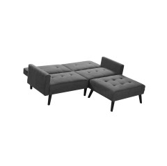 CORNER sofa rozkładana z funkcją narożnika popiel (2p1szt)