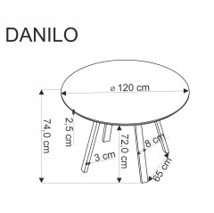 DANILO stół okrągły, blat - orzechowy, nogi - czarny (2p1szt)